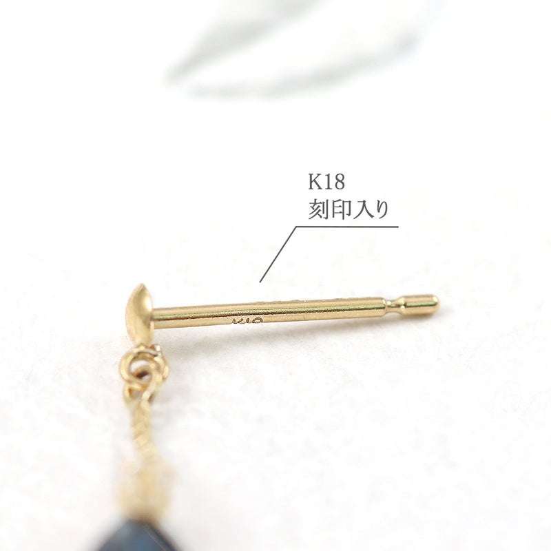 K18YG ホワイトトパーズ＆ロンドンブルートパーズ ピアス 11月誕生石_05