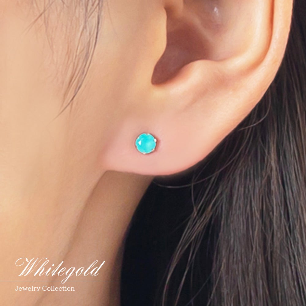 K18WG シーブルーカルセドニー ピアス | Jewelry ROLA（ジュエリーローラ）