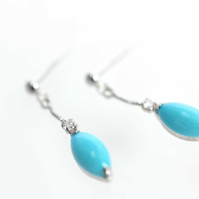 K18WG ターコイズ＆ダイヤモンド ピアス_03