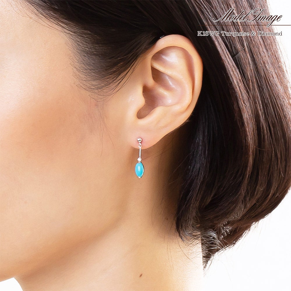 K18WG ターコイズ＆ダイヤモンド ピアス_05