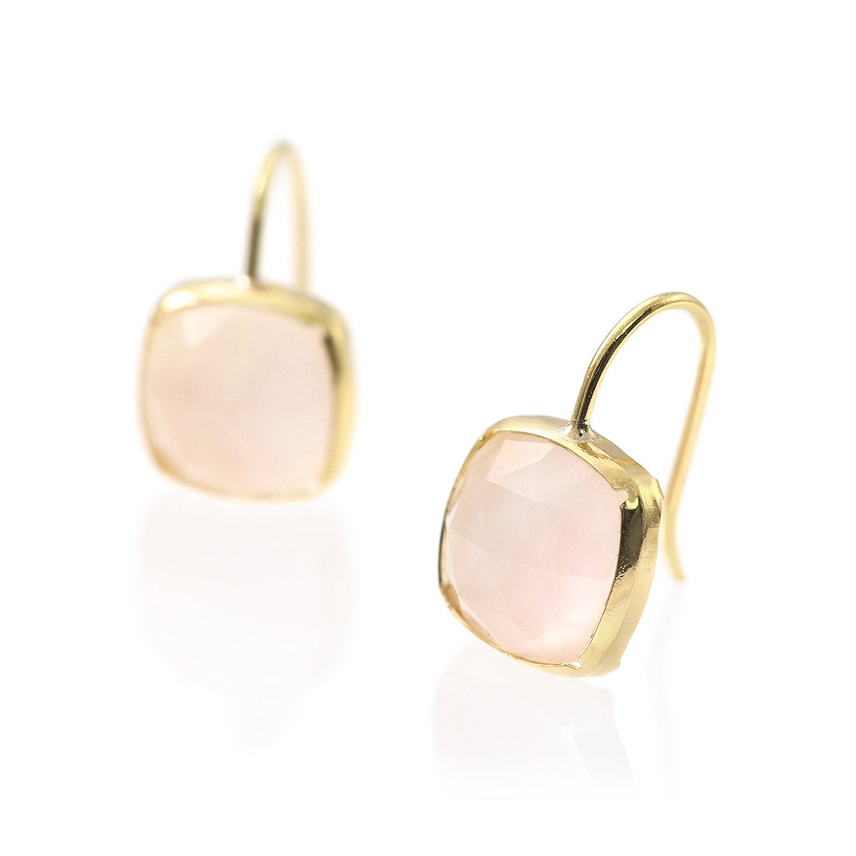 K18YG ピンクオパール＆クォーツ ダブレットピアス 10月誕生石_03