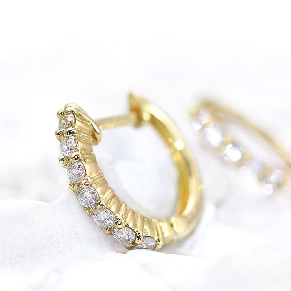 K18YG ダイヤモンド フープピアス_02