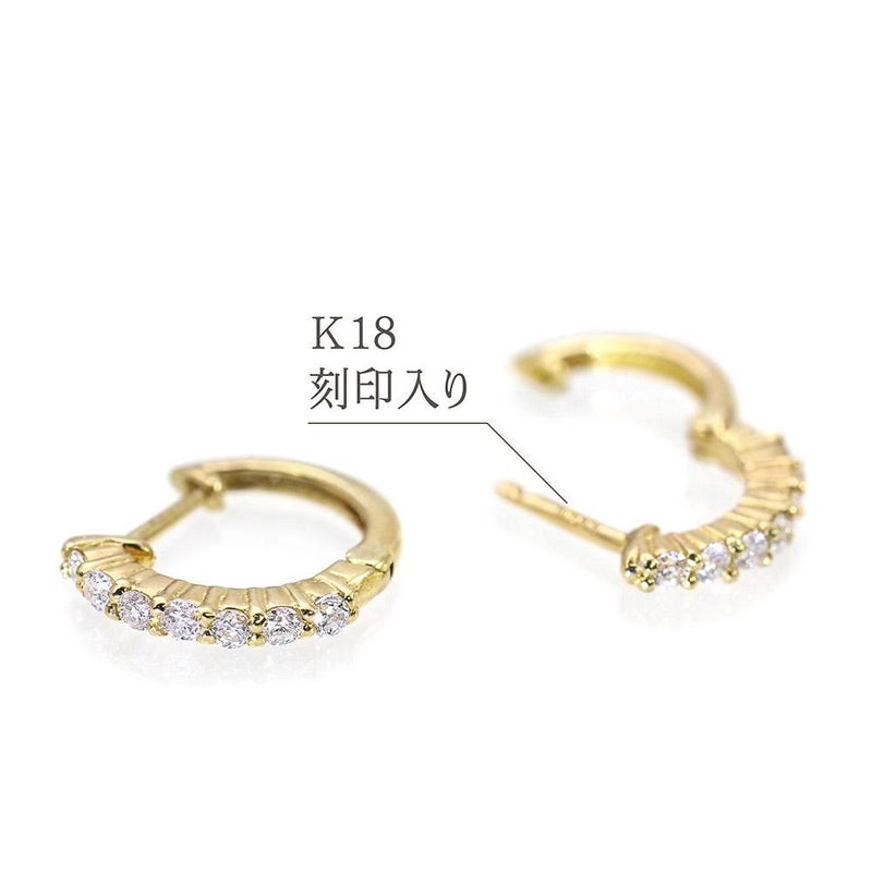 K18YG ダイヤモンド フープピアス_05