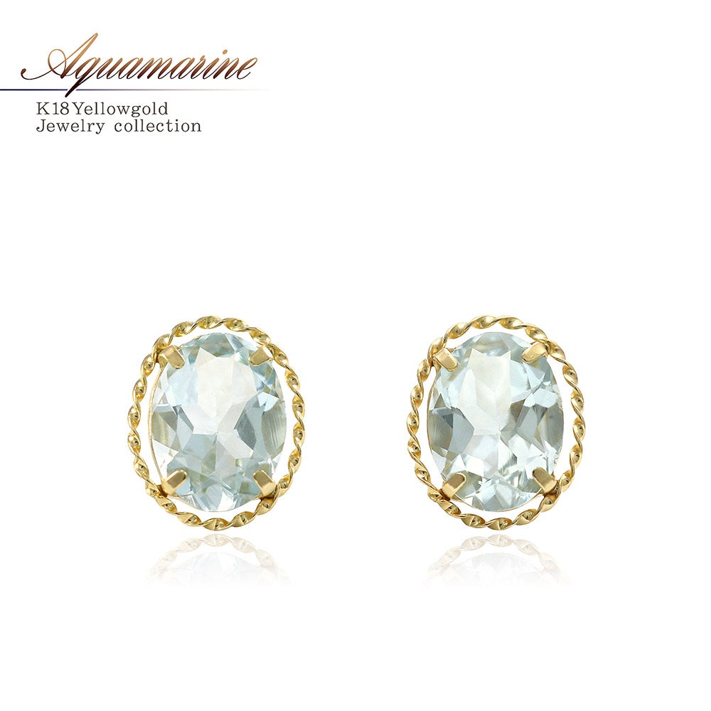 K18YG アクアマリン ピアス_01