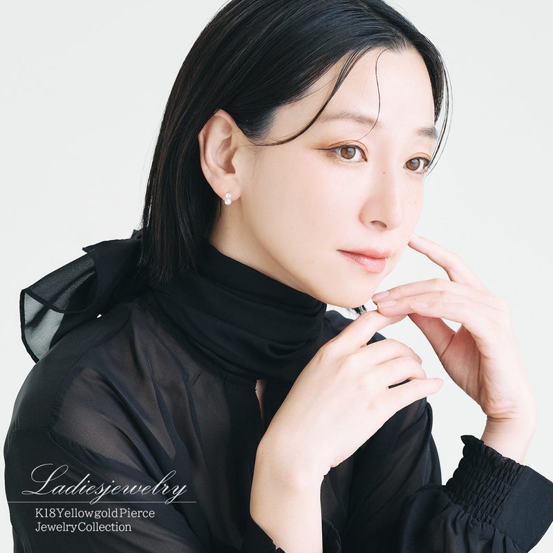 K18YG アコヤ真珠＆ホワイトトパーズ ピアス 11月誕生石_15