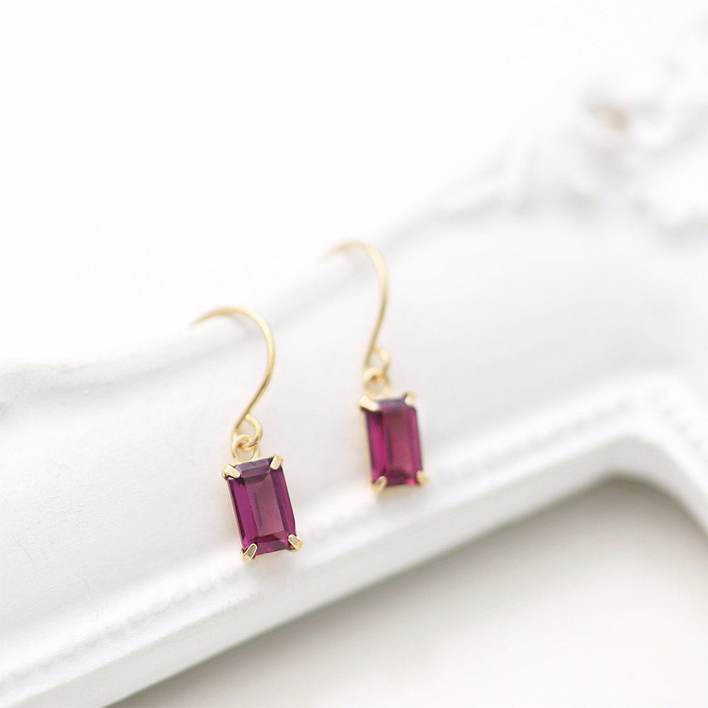 K18YG ロードライトガーネット フックピアス_04