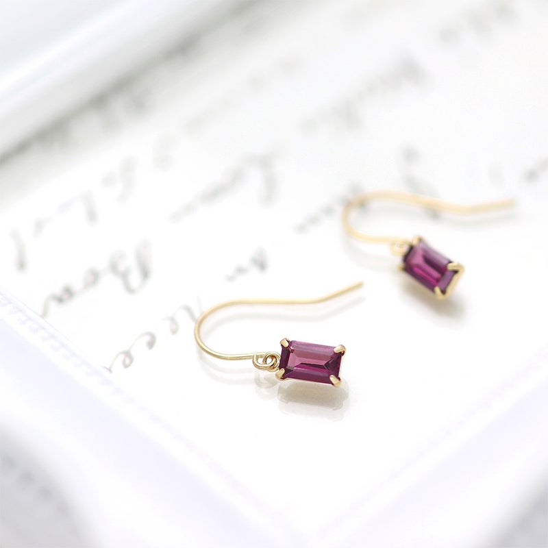 K18YG ロードライトガーネット フックピアス_09