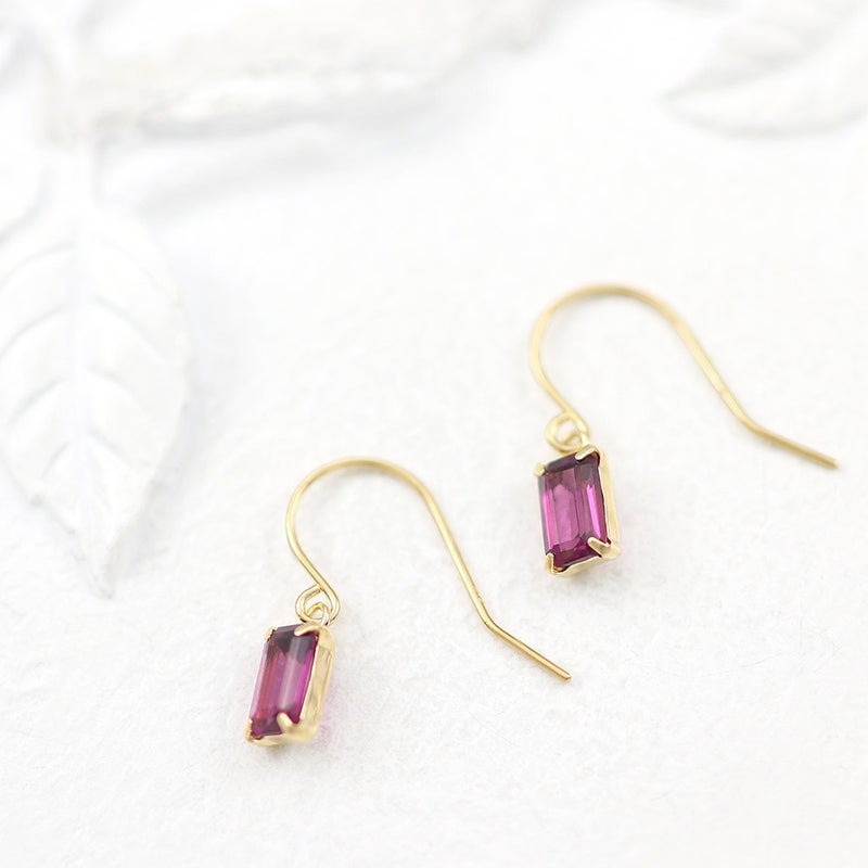 K18YG ロードライトガーネット フックピアス_11