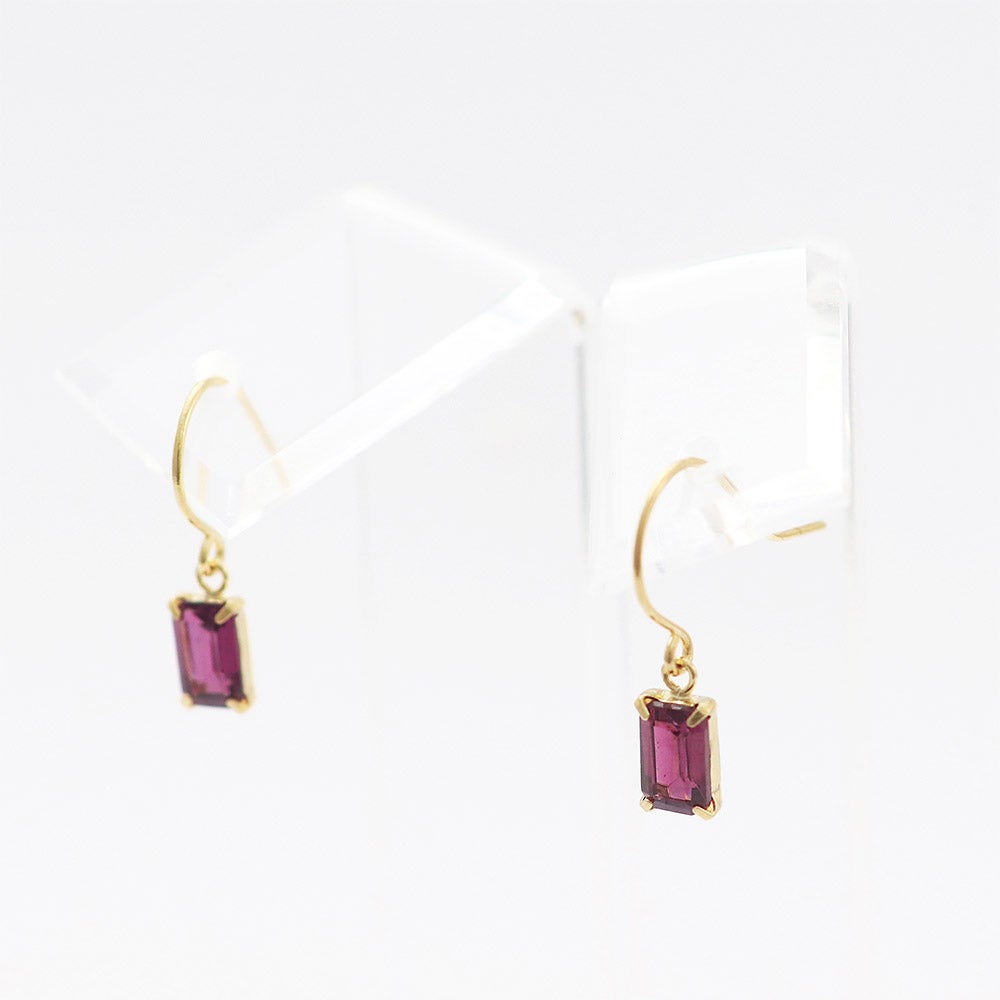 K18YG ロードライトガーネット フックピアス_12