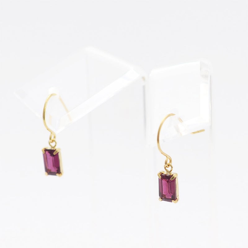 K18YG ロードライトガーネット フックピアス_12