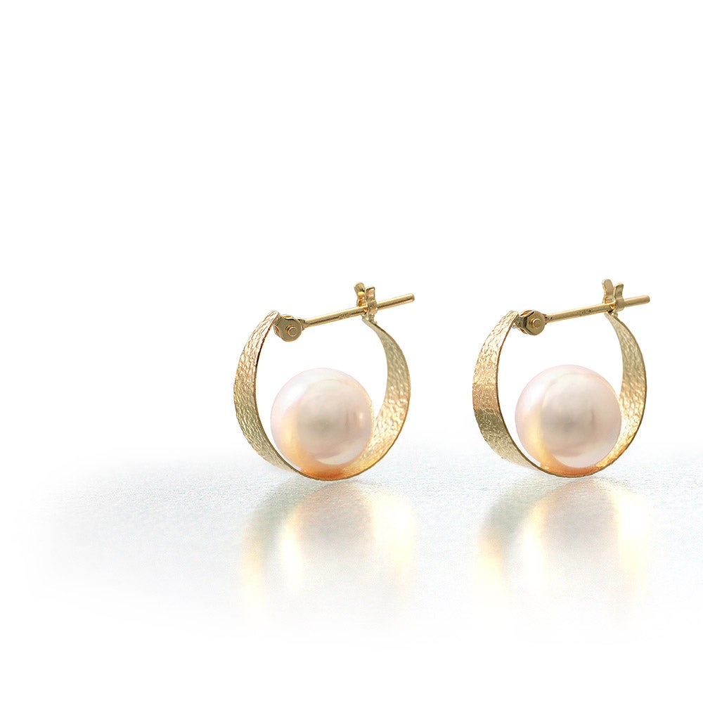 K18YG あこや真珠 フープピアス_02