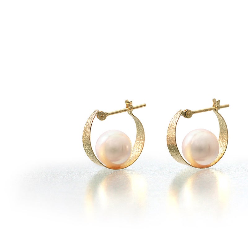 K18YG あこや真珠 フープピアス_02