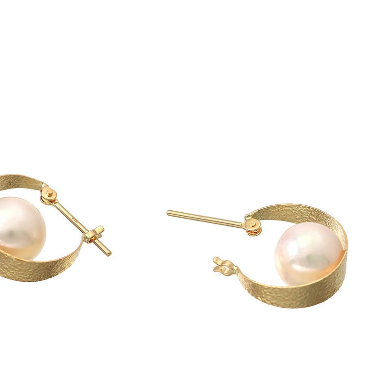 K18YG あこや真珠 フープピアス_04