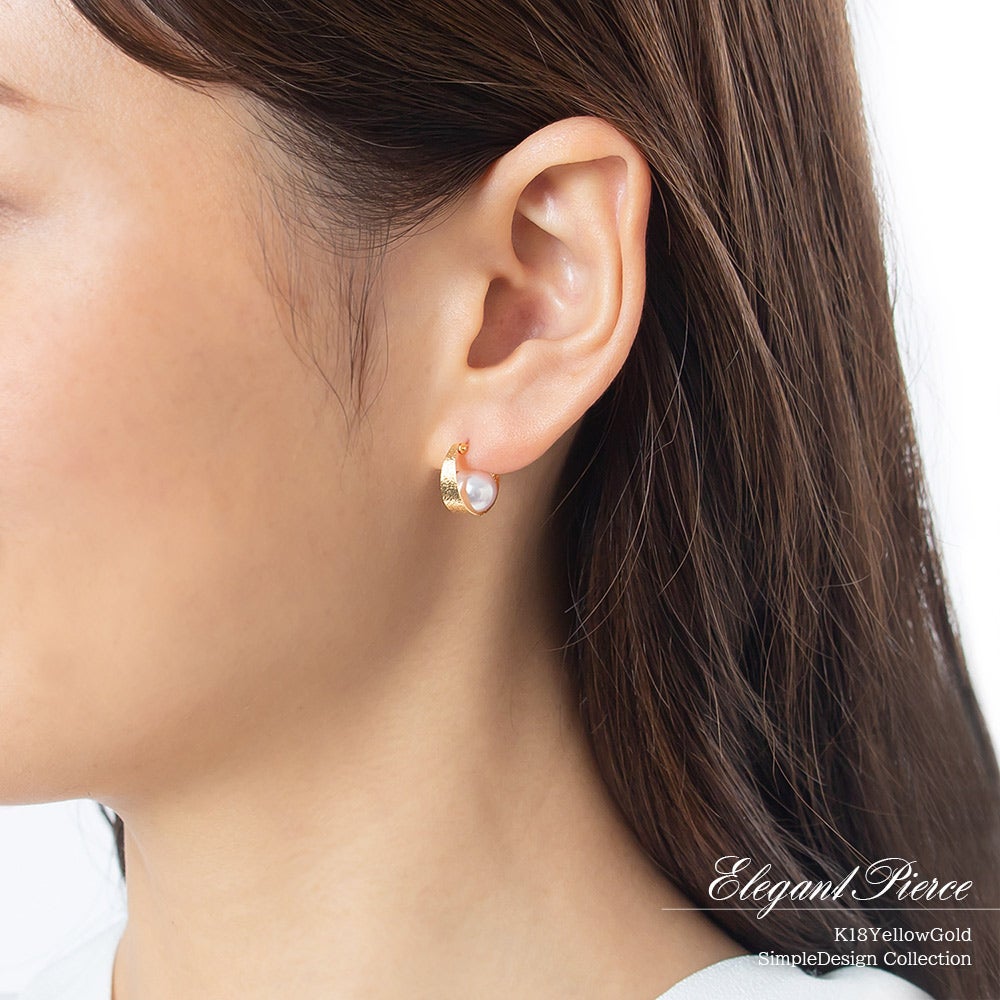 K18YG あこや真珠 フープピアス_11