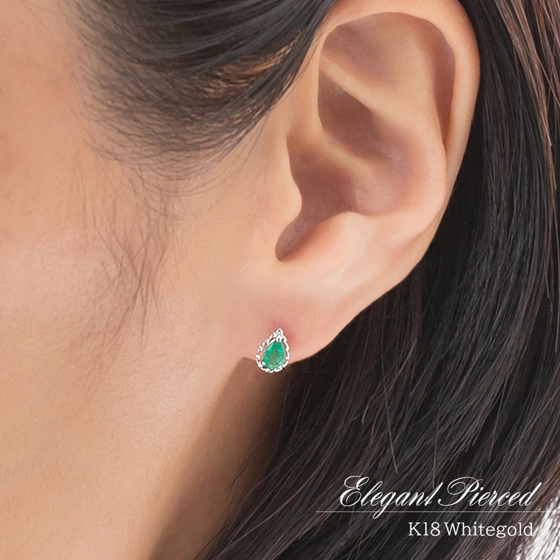 K18WG エメラルド ピアス_09