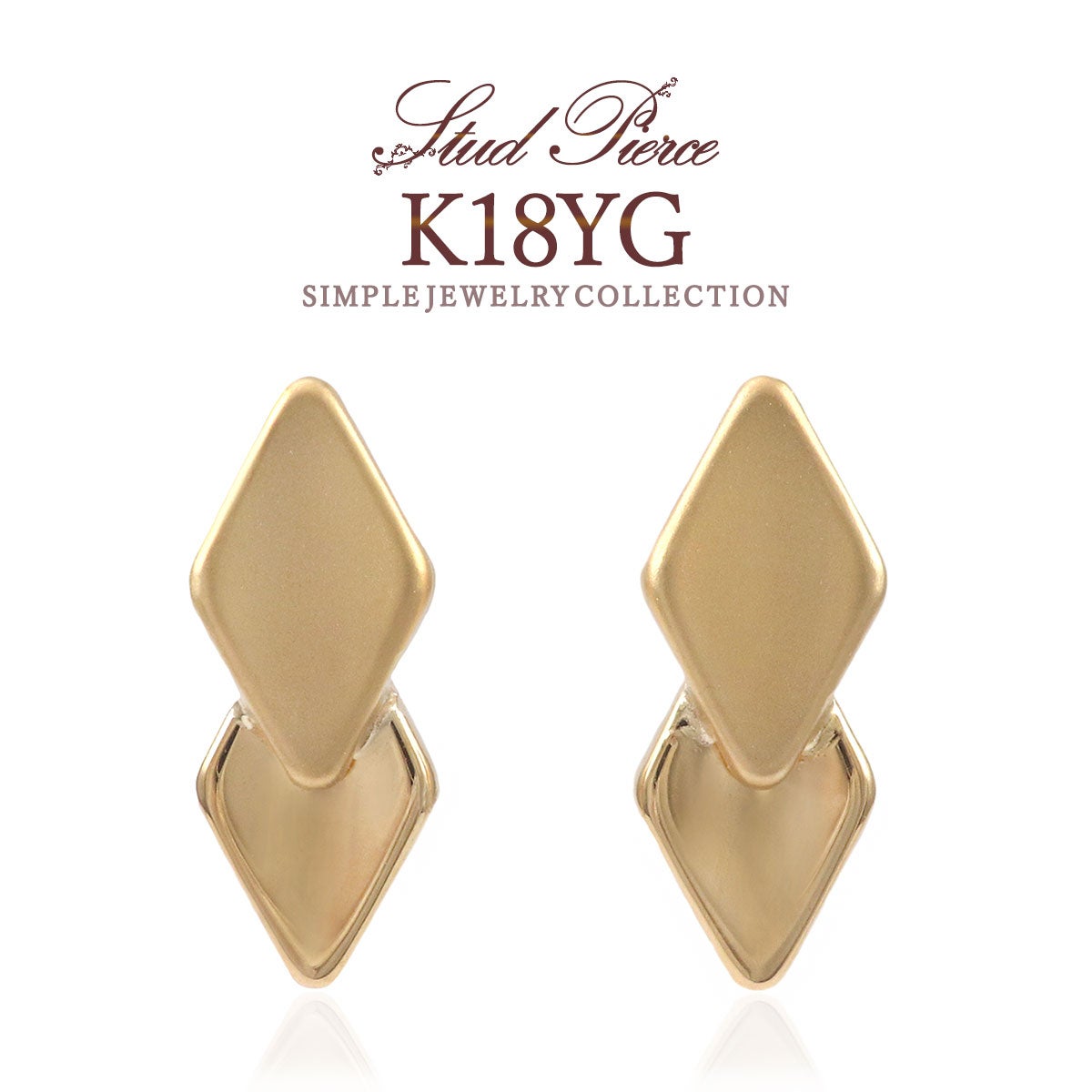 K18YG ひし形 ピアス_01