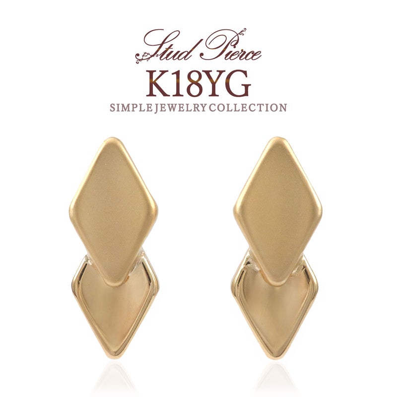 K18YG ひし形 ピアス_01