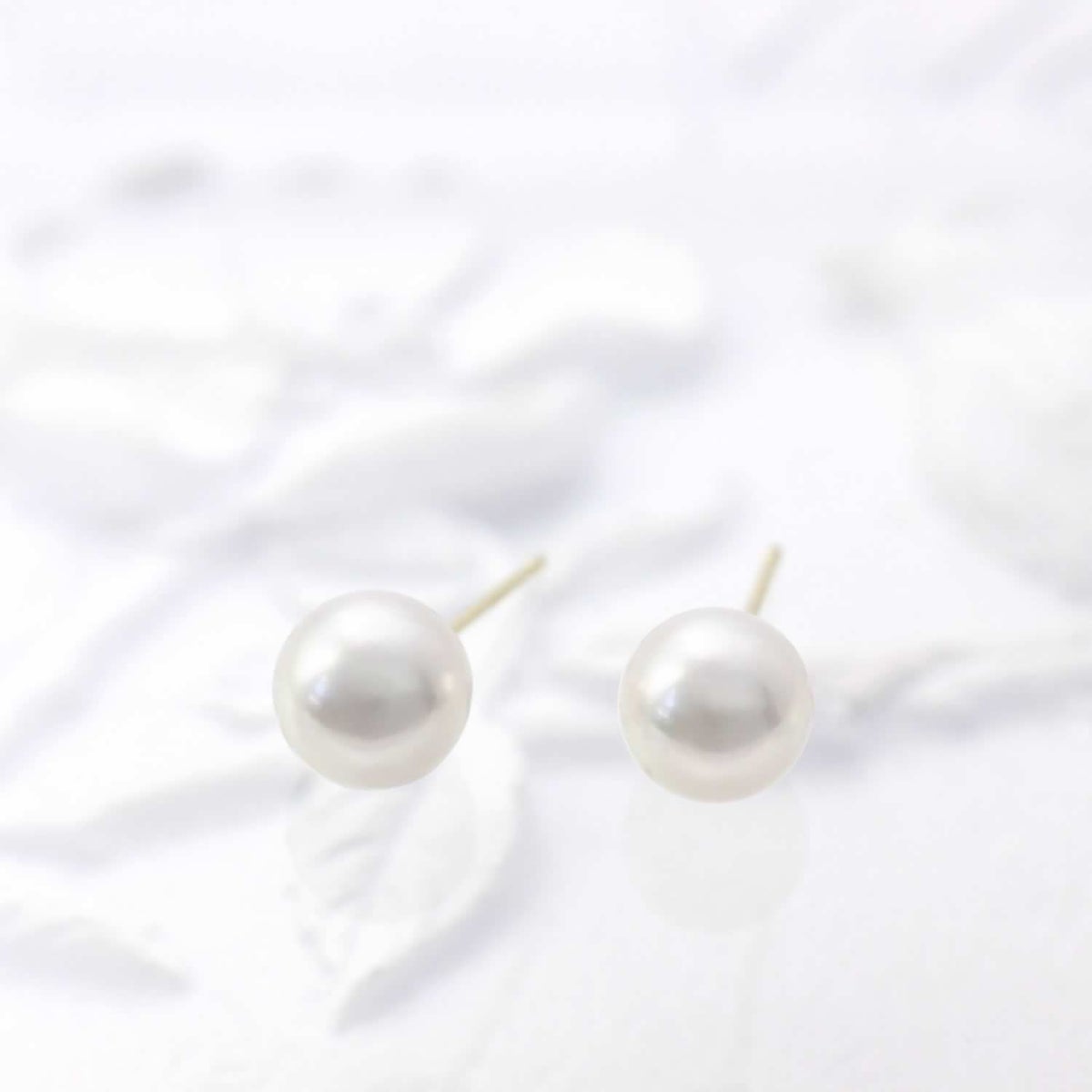 K18YG アコヤ真珠 約8ｰ8.5mm 一粒ピアス（両耳用）_02