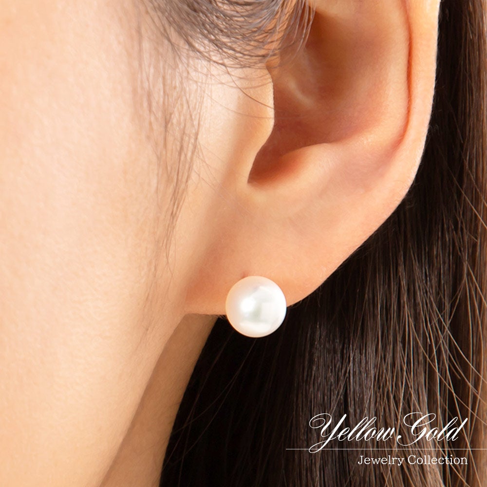 K18YG アコヤ真珠 約8ｰ8.5mm 一粒ピアス（両耳用）_05