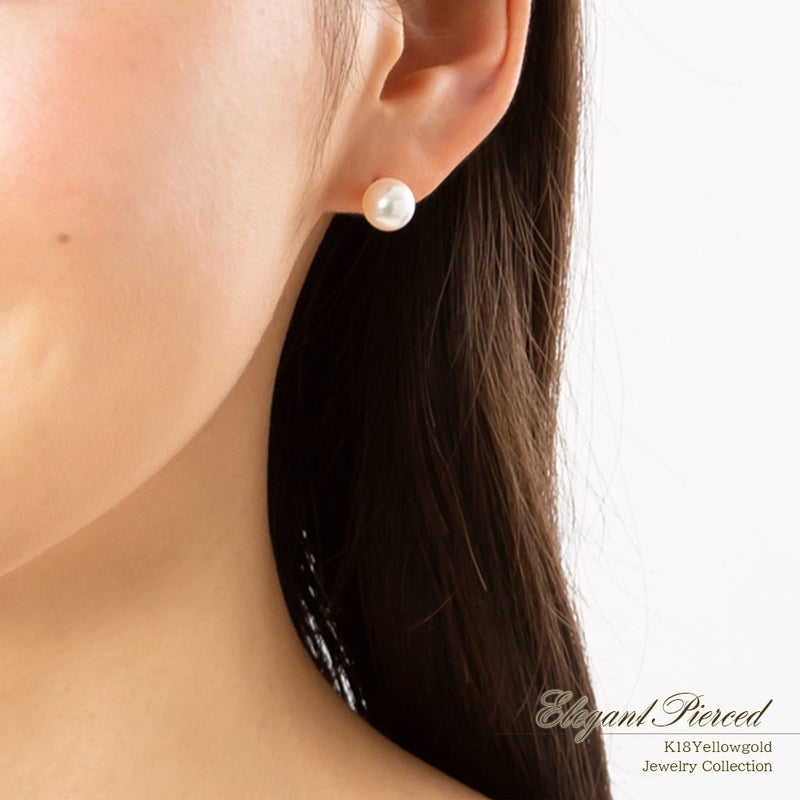 K18YG アコヤ真珠 約8ｰ8.5mm 一粒ピアス（両耳用）_09