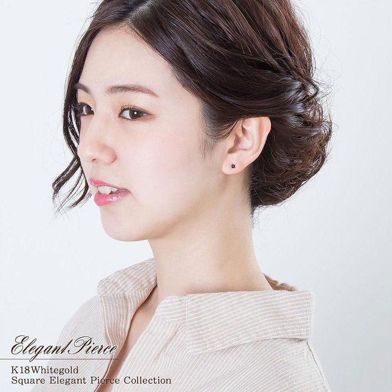 K18WG サファイア ピアス 9月誕生石_04