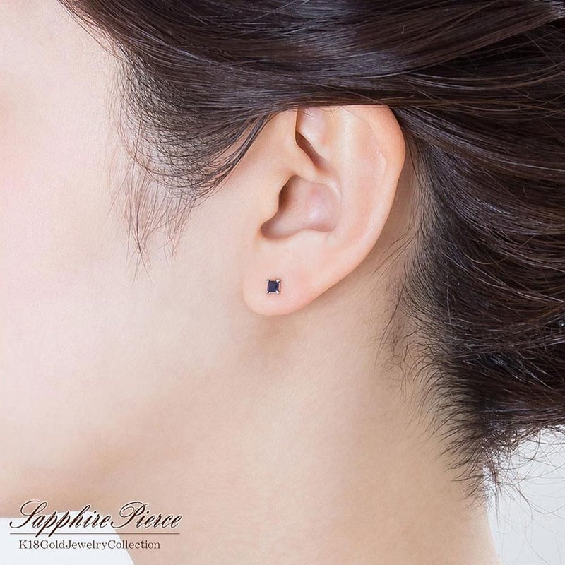 K18WG サファイア ピアス 9月誕生石_05
