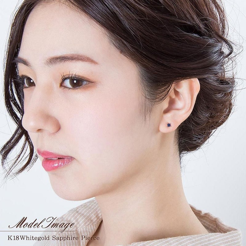 K18WG サファイア ピアス 9月誕生石_10