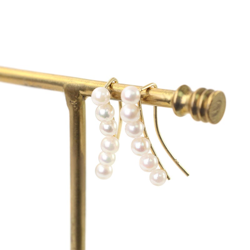 K18YG アコヤ真珠 6連 イヤークライマーピアス_04