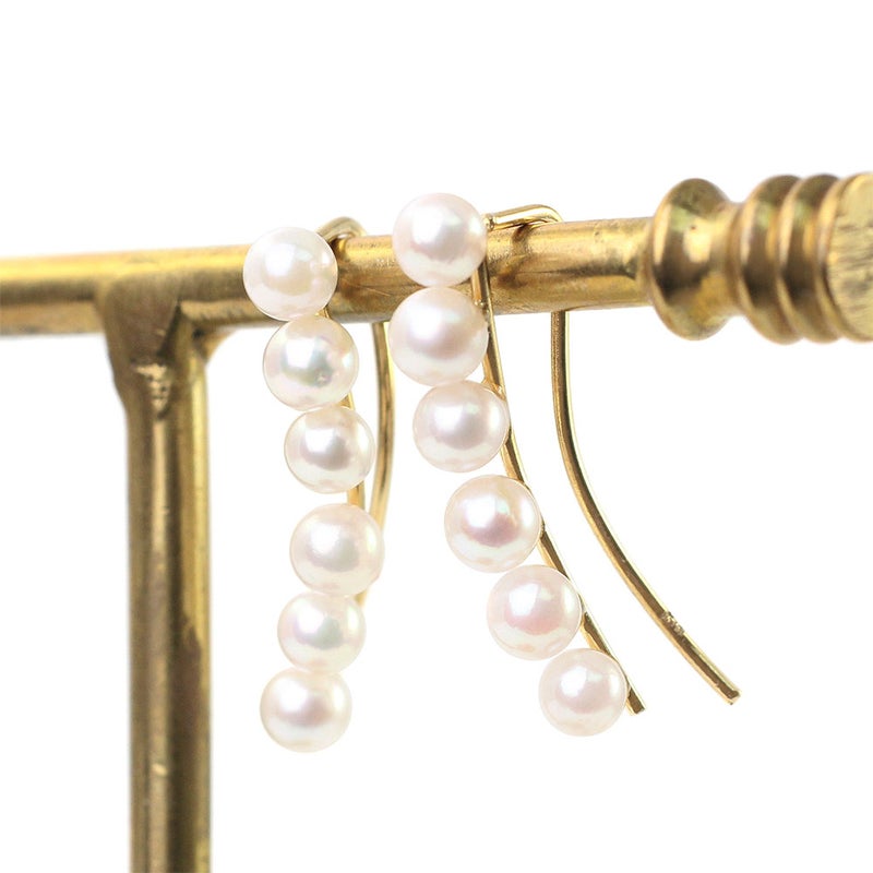 K18YG アコヤ真珠 6連 イヤークライマーピアス_10