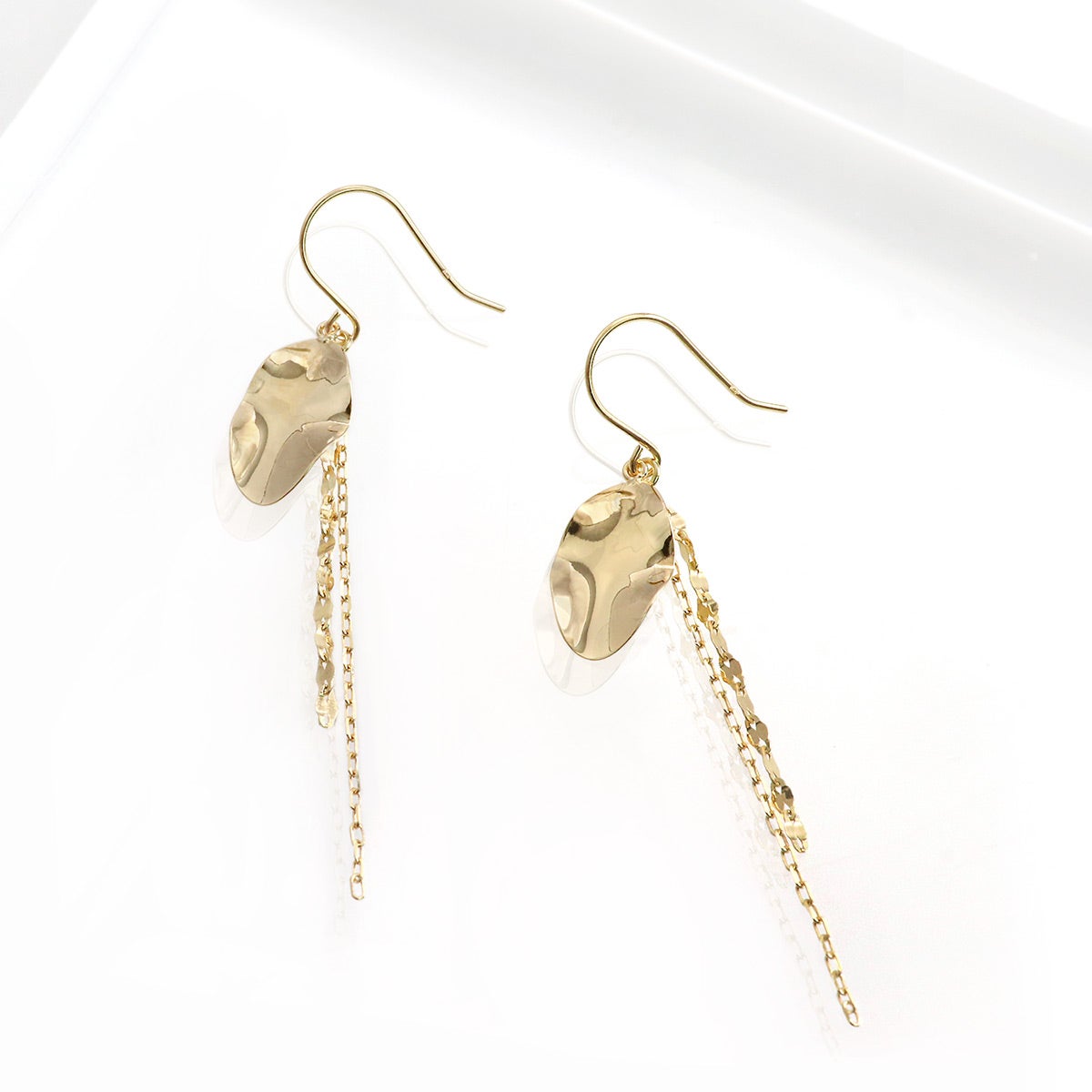 K18YG チェーン＆オーバルモチーフ フックピアス_02