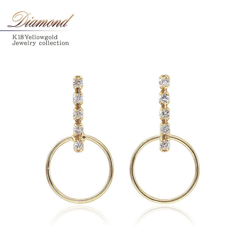 K18YG ダイヤモンド ピアス_01