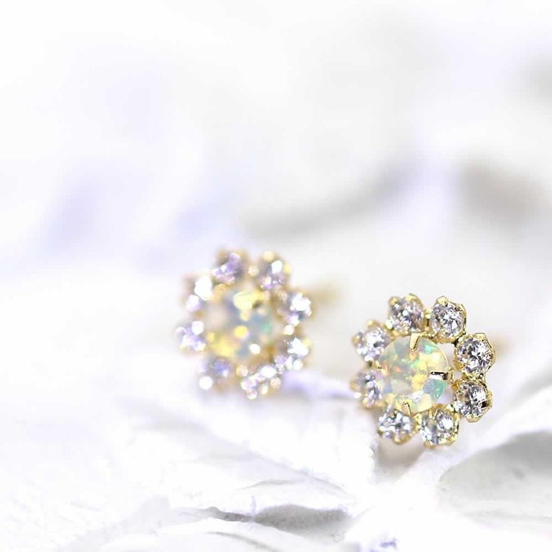 K18YG エチオピアオパール ピアス 10月の誕生石_03