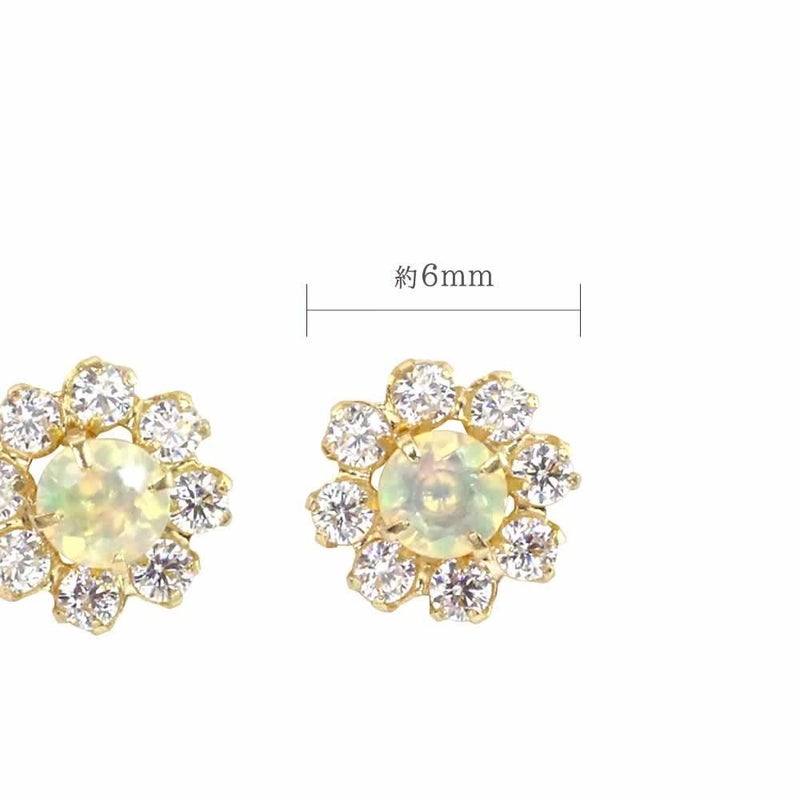 K18YG エチオピアオパール ピアス 10月の誕生石_04