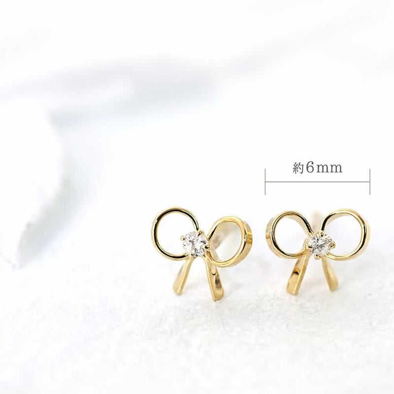 K18YG ダイヤモンド リボンピアス_05