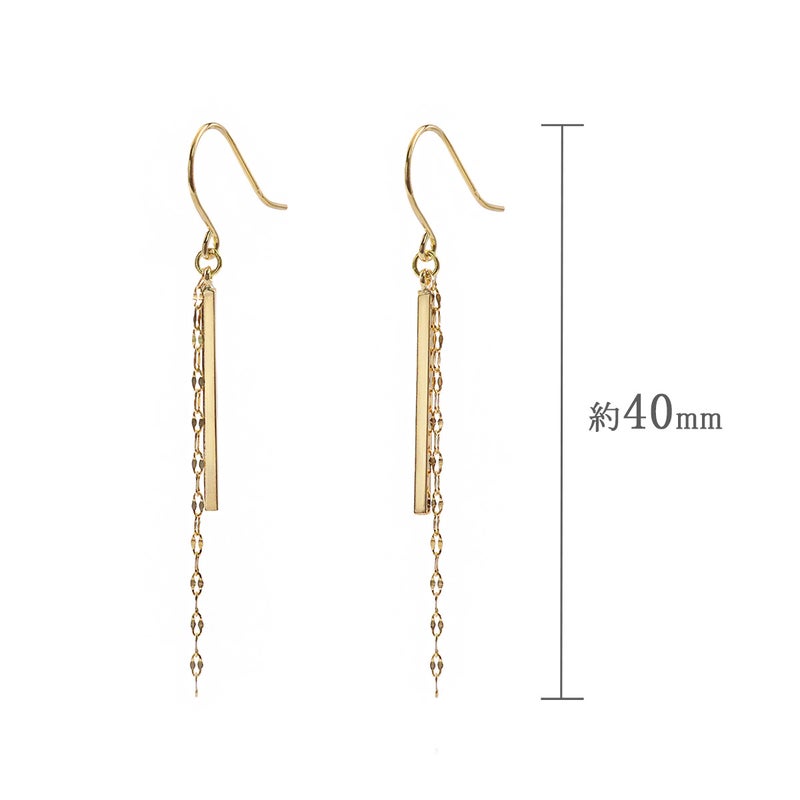 K18YG チェーン＆バーモチーフ フックピアス_04