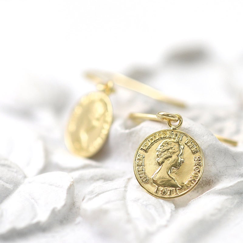 K18YG コイン フックピアス_02