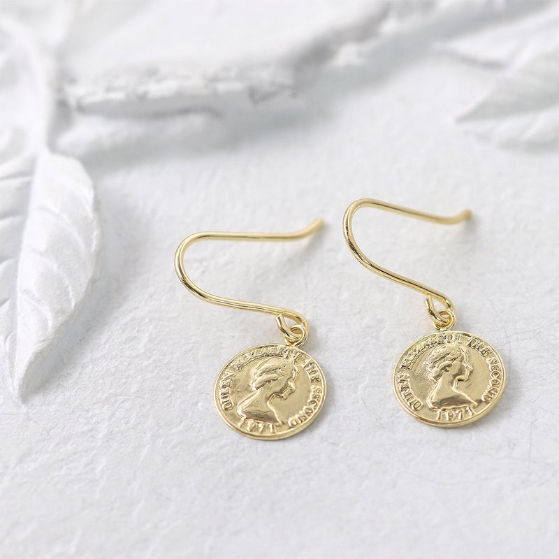 K18YG コイン フックピアス_03