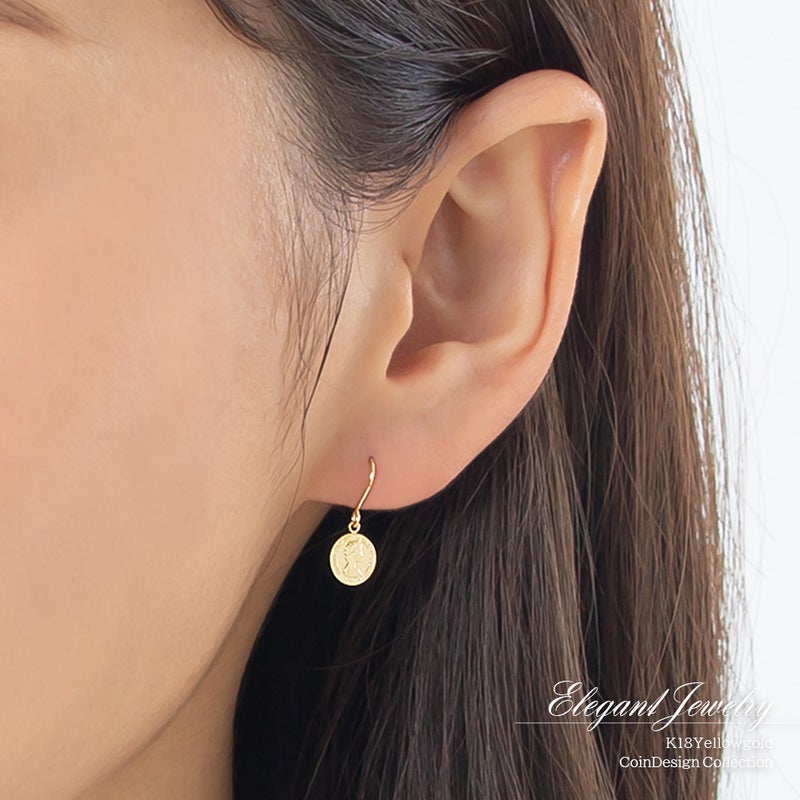 K18YG コイン フックピアス_12