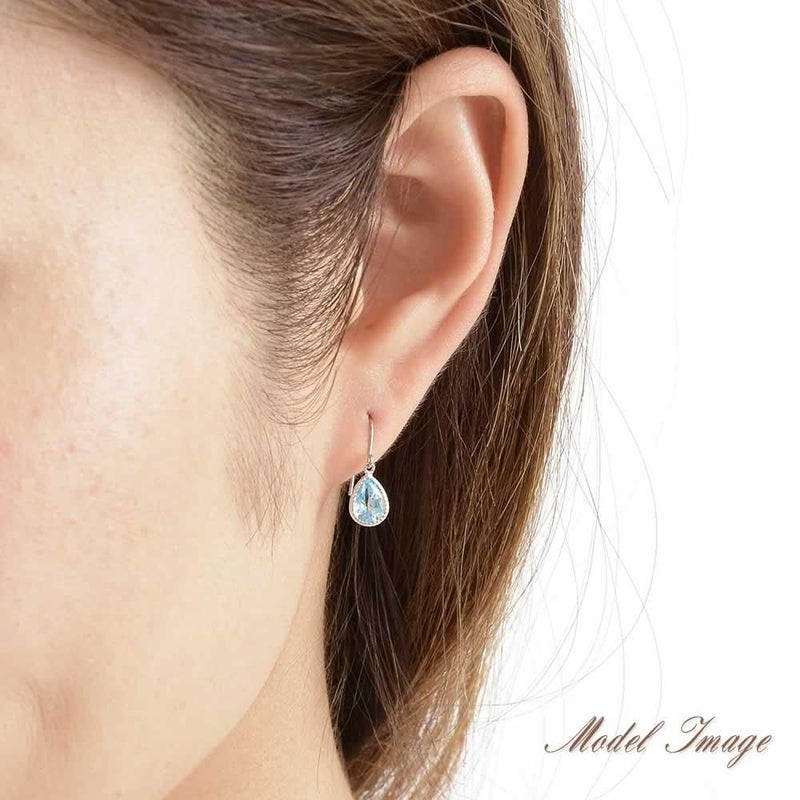 K18WG ブルートパーズ フックピアス 11月の誕生石_05