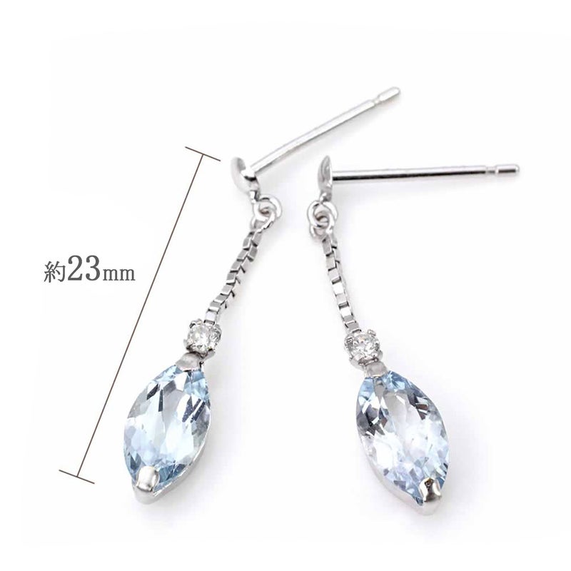 K18WG アクアマリン＆ダイヤモンド ピアス_04