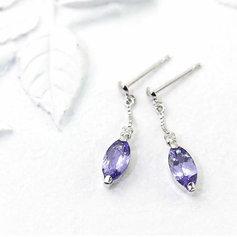 K18WG タンザナイト＆ダイヤモンド ピアス_02