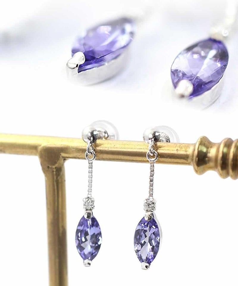 K18WG タンザナイト＆ダイヤモンド ピアス_03