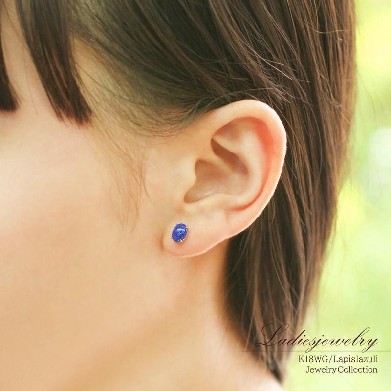 K18WG ラピスラズリ ピアス_10