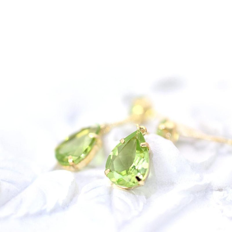 K18YG ペリドット ティアドロップピアス_03