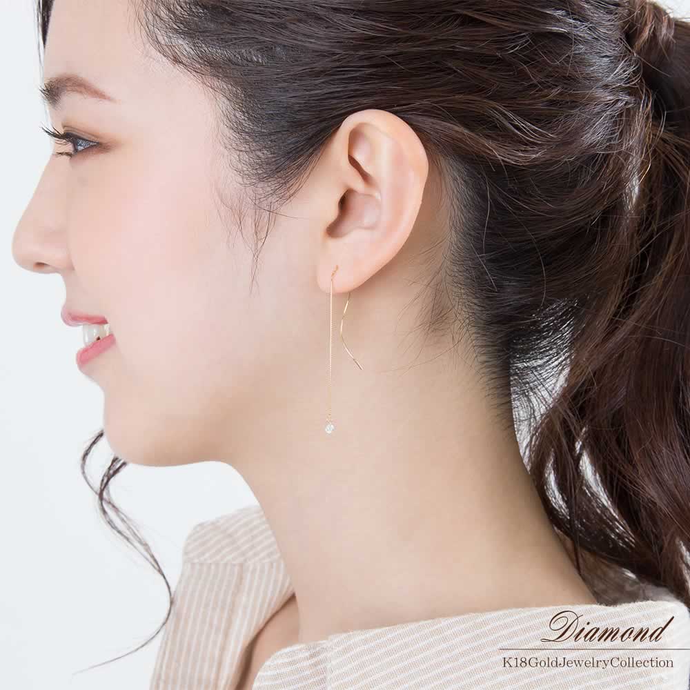 K18YG ダイヤモンド アメリカンピアス_05