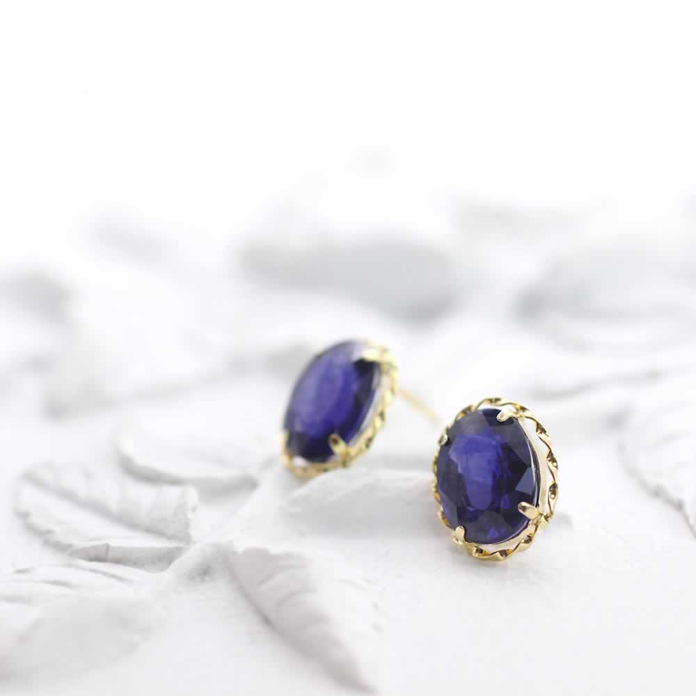 K18YG サファイア ピアス / ルビー ピアス 9月誕生石_03