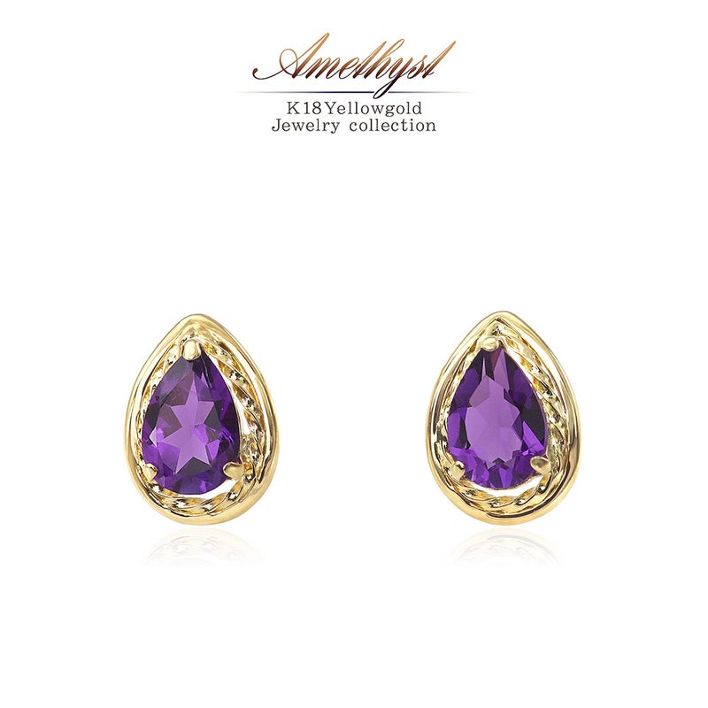 K18YG アメジスト ピアス_01