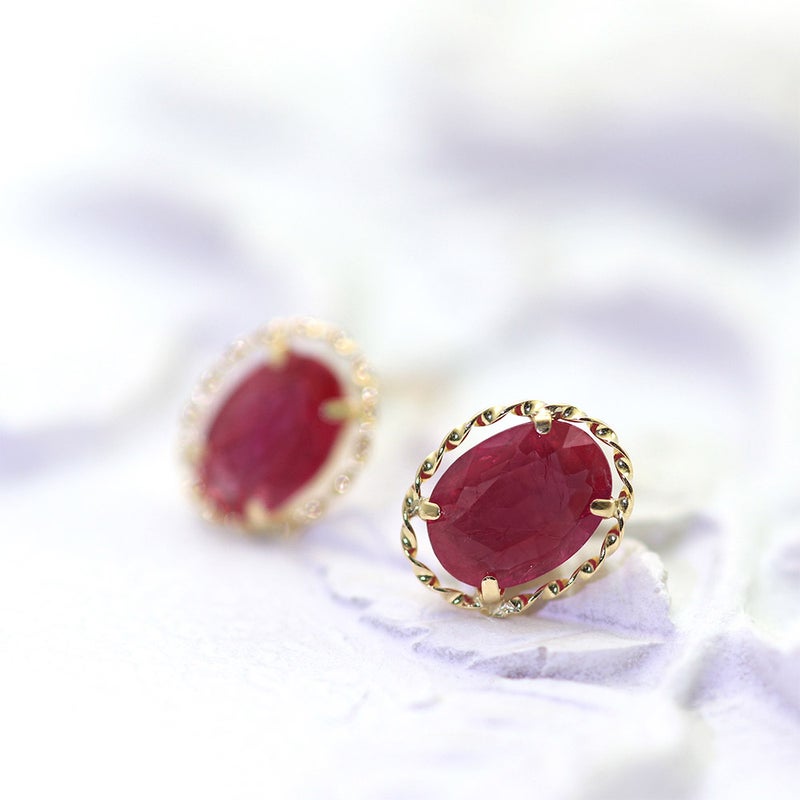 K18YG ルビー ピアス_04