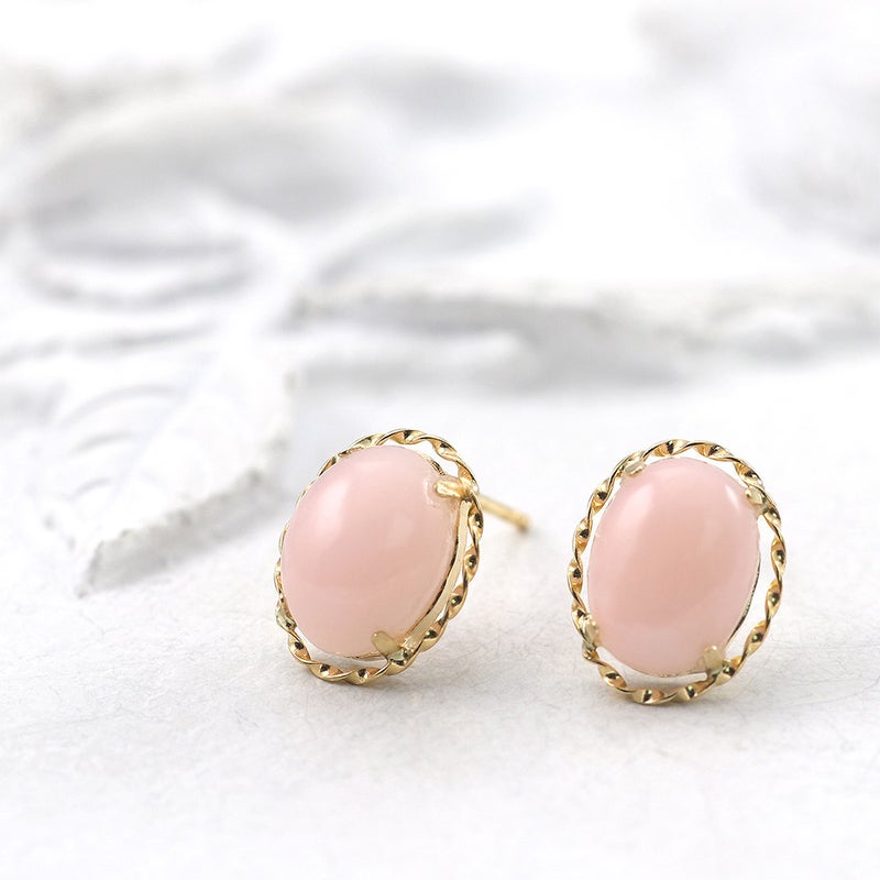 K18YG ピンクオパール ピアス 10月の誕生石_02