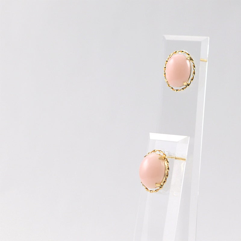 K18YG ピンクオパール ピアス 10月の誕生石_03